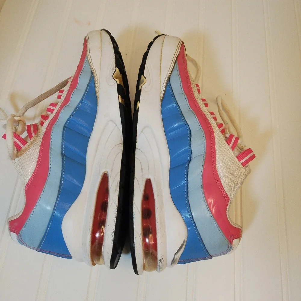 Nike Air Max 95 Kids‎ 5Y White Pink Blue Sneakers White Shark Coast 310830-109